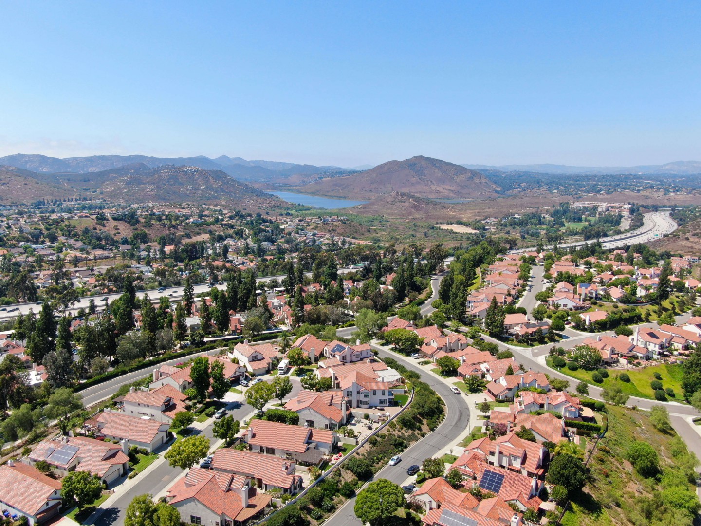 Plain top view of Rancho Bernardo County California